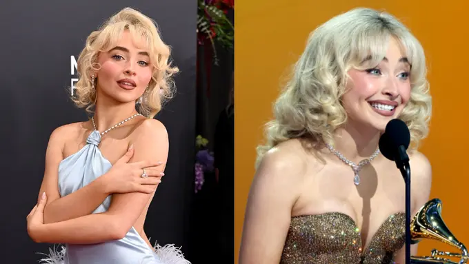 Detail Perhiasan Mewah Sabrina Carpenter di Grammy Awards 2025, Bertabur Berlian dan Emas Putih 18 Karat