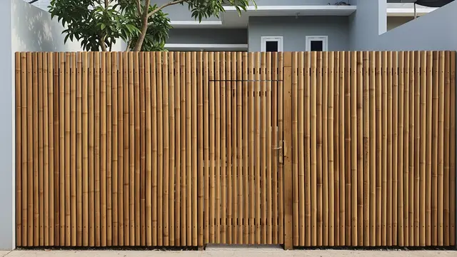 Model Pagar Rumah Subsidi dari Bambu yang Modern