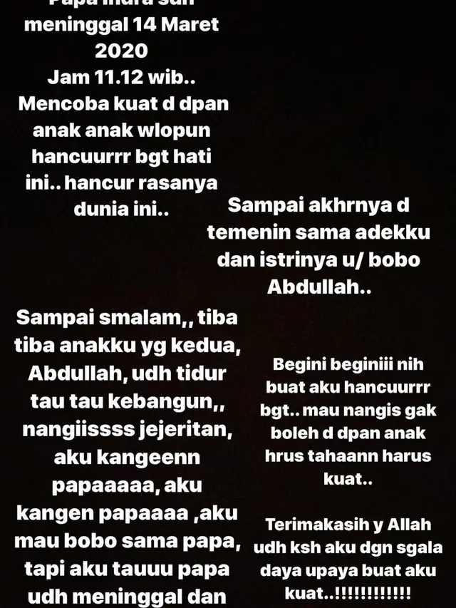 Unggahan Intan RJ di Instagram Stories
