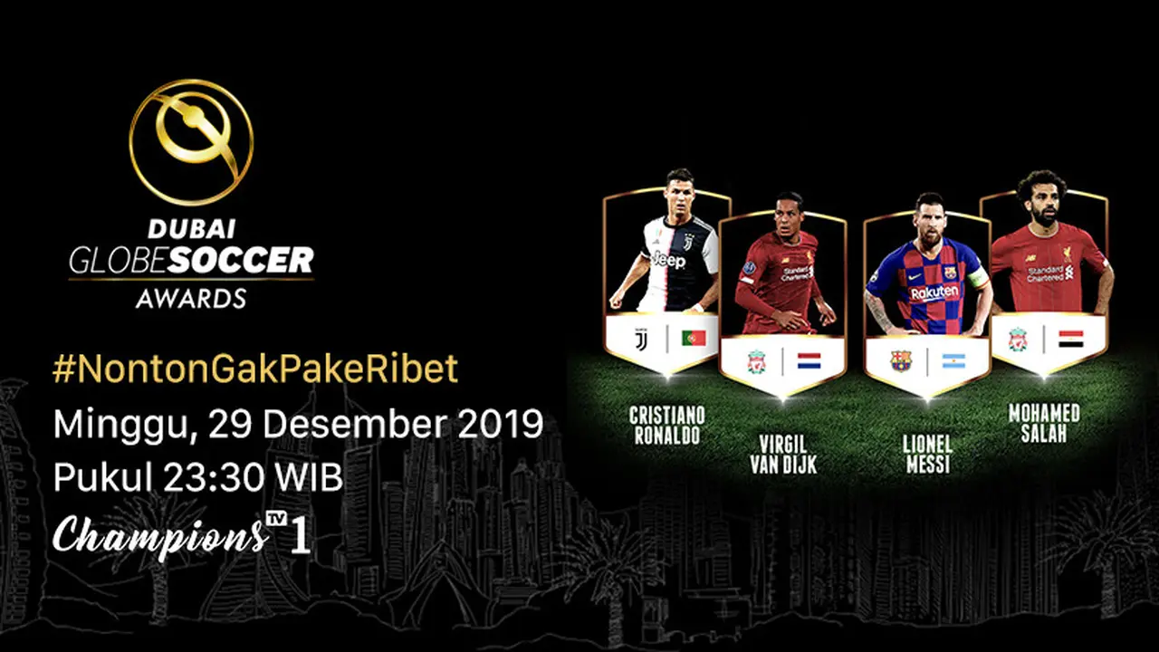 Saksikan Live Streaming Globe Soccer Awards 2019 Hanya Di Vidio. sumberfoto: Vidio
