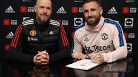 Luke Shaw resmi memperpanjang kontrak di Manchester United sampai musim panas 2027. (Dok. Manchester United)