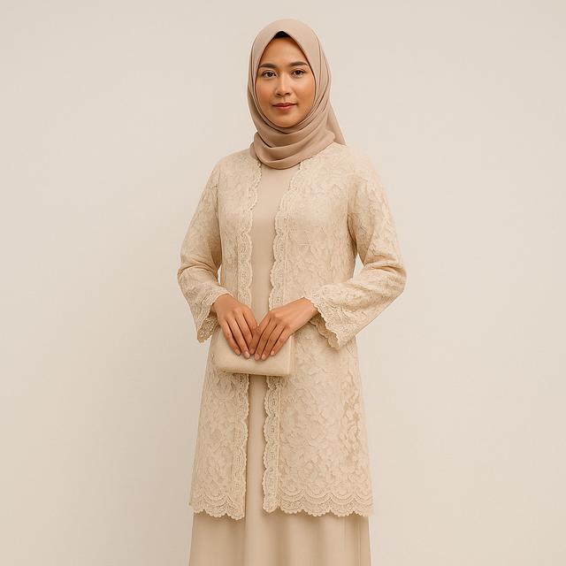 11 Rekomendasi Gamis Outer Brokat Tren 2025, Tetap Elegan dalam ...