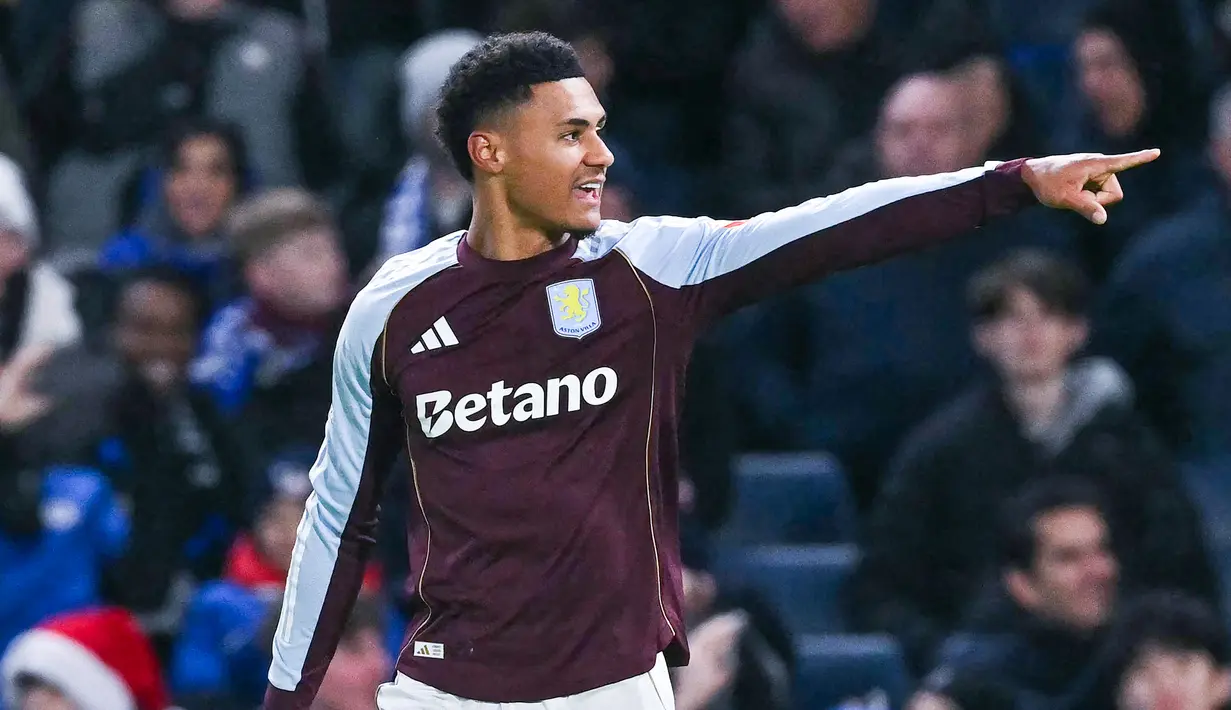 Watkins mencetak dua gol krusial pada menit ke-63 dan ke-84 yang membawa Aston Villa meraih kemenangan penting. (AFP/Glyn Kirk)