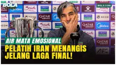 Pelatih Timnas Futsal Iran, Vahid Shamsaei, menangis dalam konferensi pers final Piala Asia Futsal 2026 di Indonesia Arena, Jumat (6/2/2026). Ia menyampaikan belasungkawa kepada rakyat Iran jelang laga final melawan Indonesia.