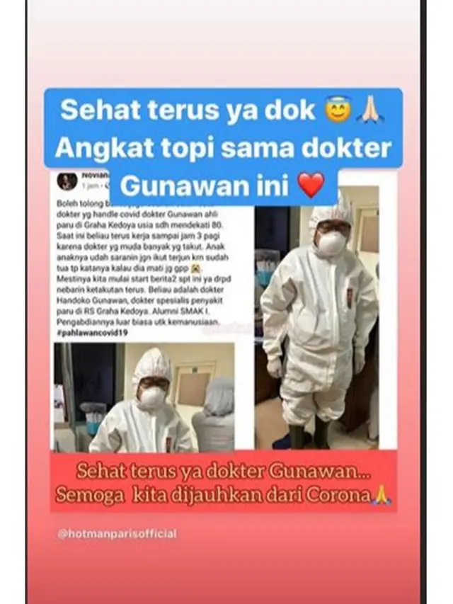 Heroik, Ini 7 Apresiasi Seleb untuk Dokter Handoko Gunawan