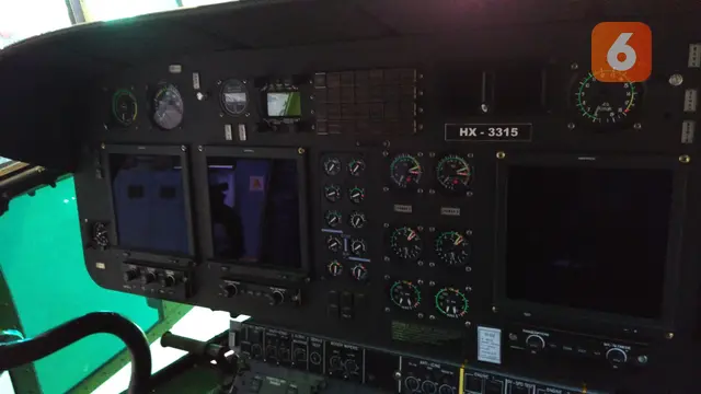 Penampakan Helikopter Super Puma HX-3315. Foto: Liputan6.com/ Tommy Kurnia