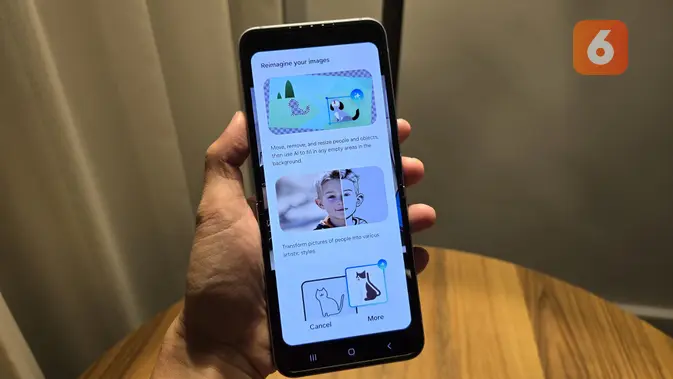 <p>Galaxy Z Flip 6 juga didukung fitur Galaxy AI lainnya untuk pengeditan foto, mulai dari Portrait Studio untuk mengubah foto orang jadi animasi atau kartun serta fitur Sketch to Image, jadi pengguna bisa menggambarkan misalnya mahkota atau topi dengan jari, AI pun akan mengubah doodle tersebut jadi mahkota. (Liputan6.com/ Agustin Setyo Wardani). </p>