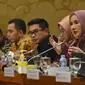 Direktur Utama Pertamina Nicke Widyawati saat Rapat Dengar Pendapat dengan Komisi VII DPR RI di Gedung DPR RI, Jakarta.