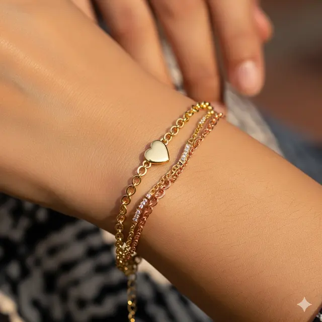 Gelang Kombinasi Rose Gold