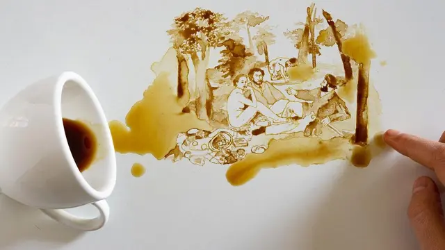 Seniman Ini Buat Tumpahan Kopi Jadi Karya Seni, 7 Hasilnya Mengagumkan