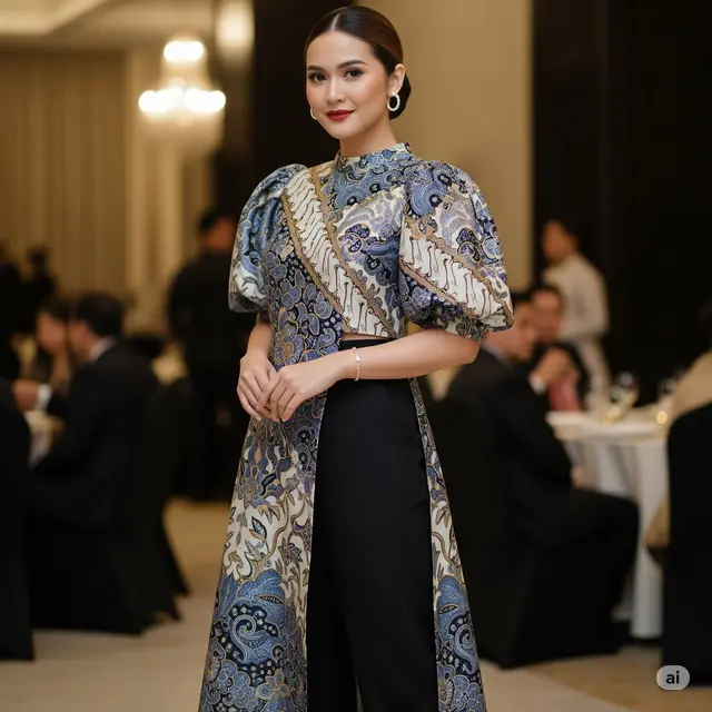 Tunik Batik Lengan Balon