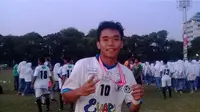 M Bangkit Mustaqim, top scorer Liga Santri 2018. (Bola.com/Ronald Seger)
