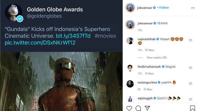 Unggahan Joko Anwar di Instagram