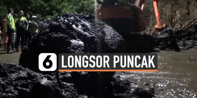VIDEO: Tebing Longsor, Jalur Utama Puncak Bogor Lumpuh Total
