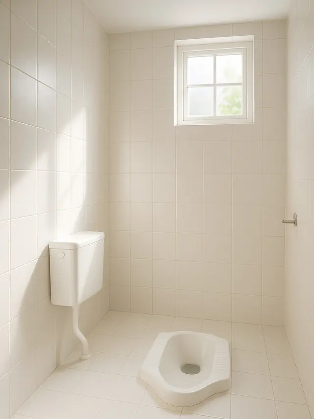 Model Kamar Mandi WC Jongkok dengan Flush Gaya Minimalis