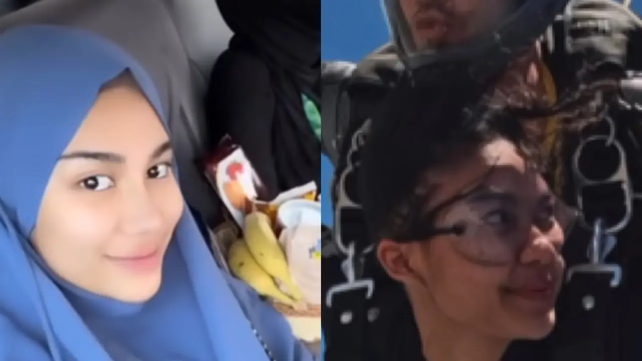 Outfit Azizah Salsha saat berkunjungan kedua negara Uni Emirat Arab