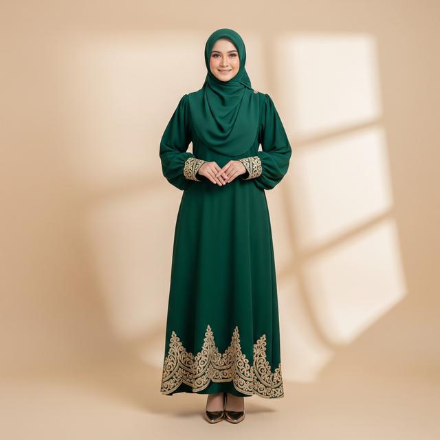 2. Gamis Abaya Modern Lengan Bervolume