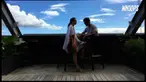 Rio menyanyikan sebuah lagu indah dari Payung Teduh dengan gitar akustik yang dipetiknya.