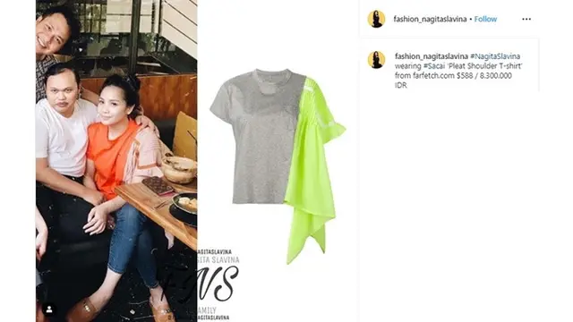 Terlihat Biasa, Harga 7 Kaos Nagita Slavina Ini Bikin Geleng kepala