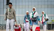 374 Jemaah Haji Indonesia Embarkasi Kertajati Tiba di Madinah. (Liputan6.com/Nafiysul Qodar)