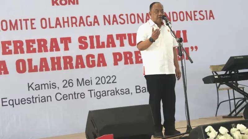 Ketum KONI Marciano Norman saat Halal bi Halal usai SEA Games 2021