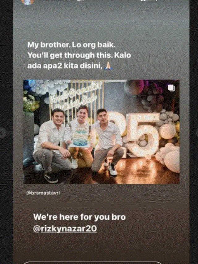 Verrell Bramasta beri semngat buat Rizky Nazar (Instagram @bramastavrl)
