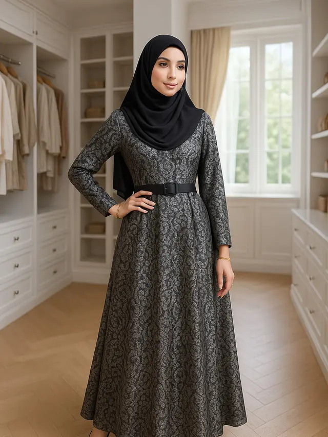 Tren Long Dress Brokat Hijab 2025 yang Elegan dan Syari