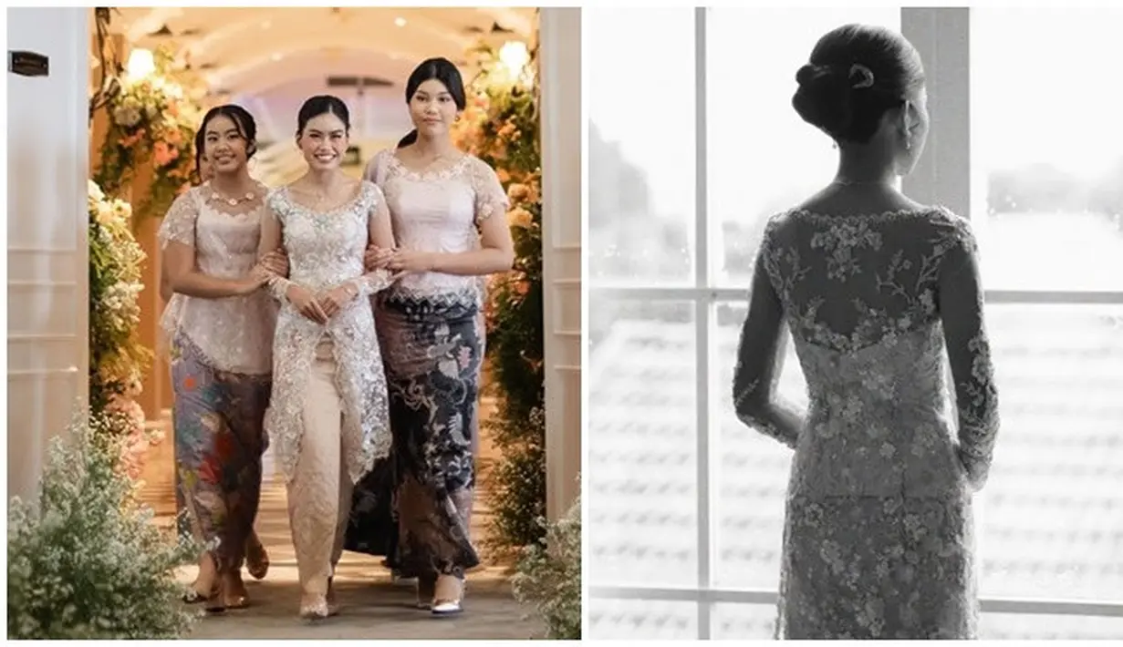 Potret Adjani ketika diantar oleh kedua adiknya bertemu Audi. Segera melepas masa lajangnya, kebahagiaan terpancar jelas di wajah gadis kelahiran 1999 ini. Dari tampak depan terlihat kebaya yang dikenakan oleh Adjani ini model belah depan. Sementara tampak belakang kebaya Adjani memiliki detail backless dengan paduan bustier putih tulang yang makin mempertegas lekuk tubuh. (Liputan6.com/IG/@namiradjani)