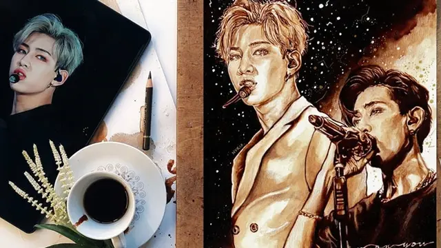 Seniman Ini Buat Lukisan Idol Kpop Pakai Kopi, 6 Hasilnya Keren Banget
