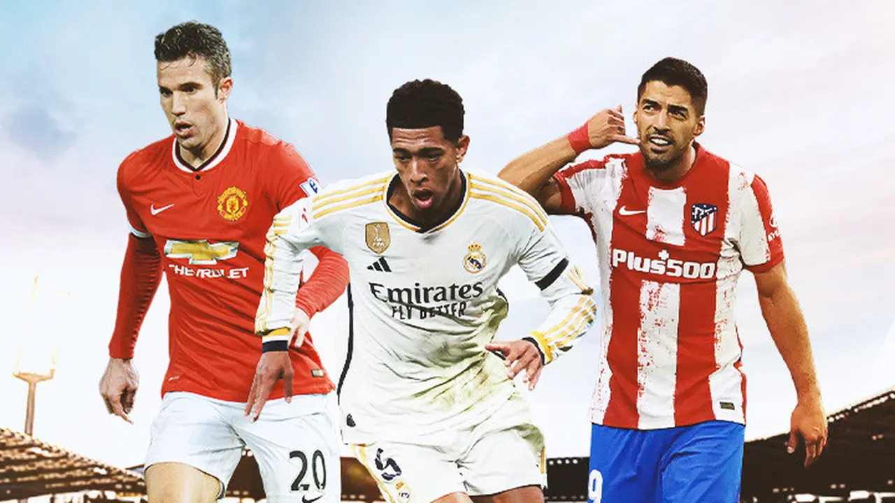 Ilustrasi - Robin van Persie di MU, Jude Bellingham di Real Madrid, Luis Suarez di Atletico Madrid