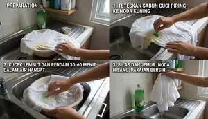 7 Trik Membersihkan Noda Kuning pada Pakaian, Bisa Pakai Bahan di Rumah