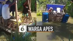 Nasib apes dialami oleh beberapa warga yang sedang berlayar menggunakan kapal buatan sendiri.