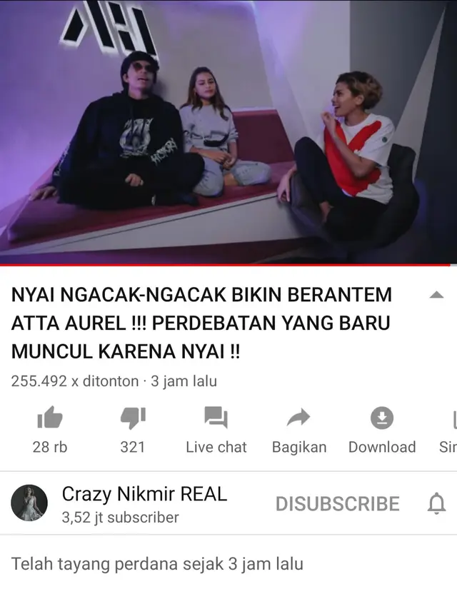 Unggahan Nikita Mirzani. (Foto: YouTube Crazy Nikmir Real)