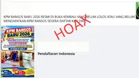 Cek Fakta: Hoaks Link Pendaftaran KPM Bansos Beras 2026