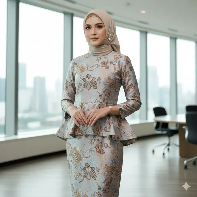 Atasan Batik Silk dengan Rok Panjang (Foto: Gemini AI)
