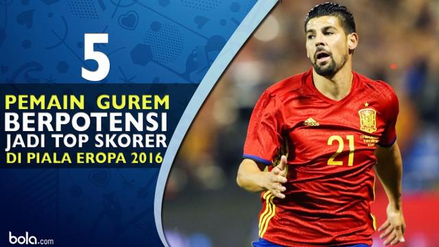 Video lima penyerang sepak bola tidak bercahaya tetapi berpotensi menjadi Top Skorer di ajang Piala Eropa 2016.