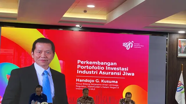Ketua Bidang Keuangan, Permodalan, Investasi, dan Pajak Asosiasi Asuransi Jiwa Indonesia (AAJI) Handoyo G. Kusuma saat pemaparan kinerja industri asuransi jiwa kuartal I 2026. (Foto: Liputan6.com/Immanuel Christian)