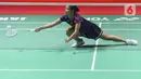 Gregoria Mariska Tunjung dan Lin Hsiang Ti saling berebut angka untuk mengamankan tiket laga perempat final Indonesia Masters 2025. (Liputan6.com/Herman Zakharia)