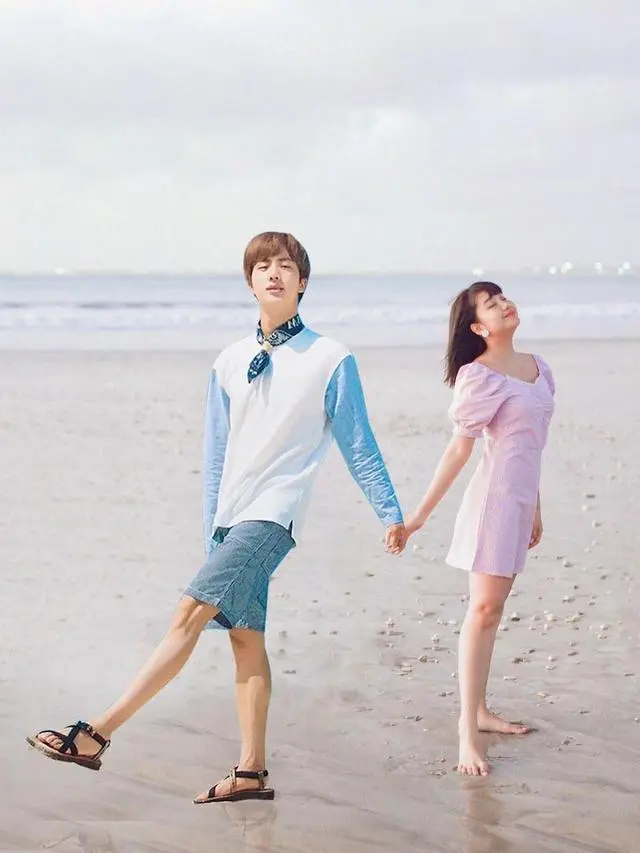 6 Editan Foto Ghea Indrawari Bareng Jin BTS, Tak Ragu Sebut 'Suami'