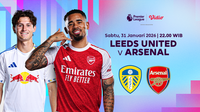 Nonton Live Streaming Liga Inggris 2025/26: Leeds United vs Arsenal, Tayang di Vidio.