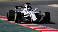 Pebalap Williams, Felipe Massa, mencatat waktu lap tercepat pada hari pertama tes pramusim F1 di Barcelona, Selasa (7/3/2017). (Bola.com/Twitter/F1)