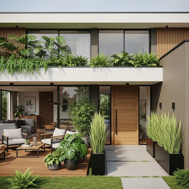 Inspirasi Rumah Minimalis Bernuansa Alam (AI Generated)