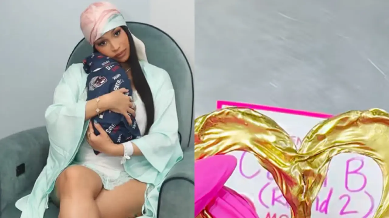 Cardi B Ubah Tali Pusar Bayinya Jadi Gelang Emas. [@iamcardib]