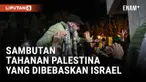 TAHANAN PALESTINA YANG DIBEBASKAN DISAMBUT DI KOTA TEPI BARAT, BEITUNIA