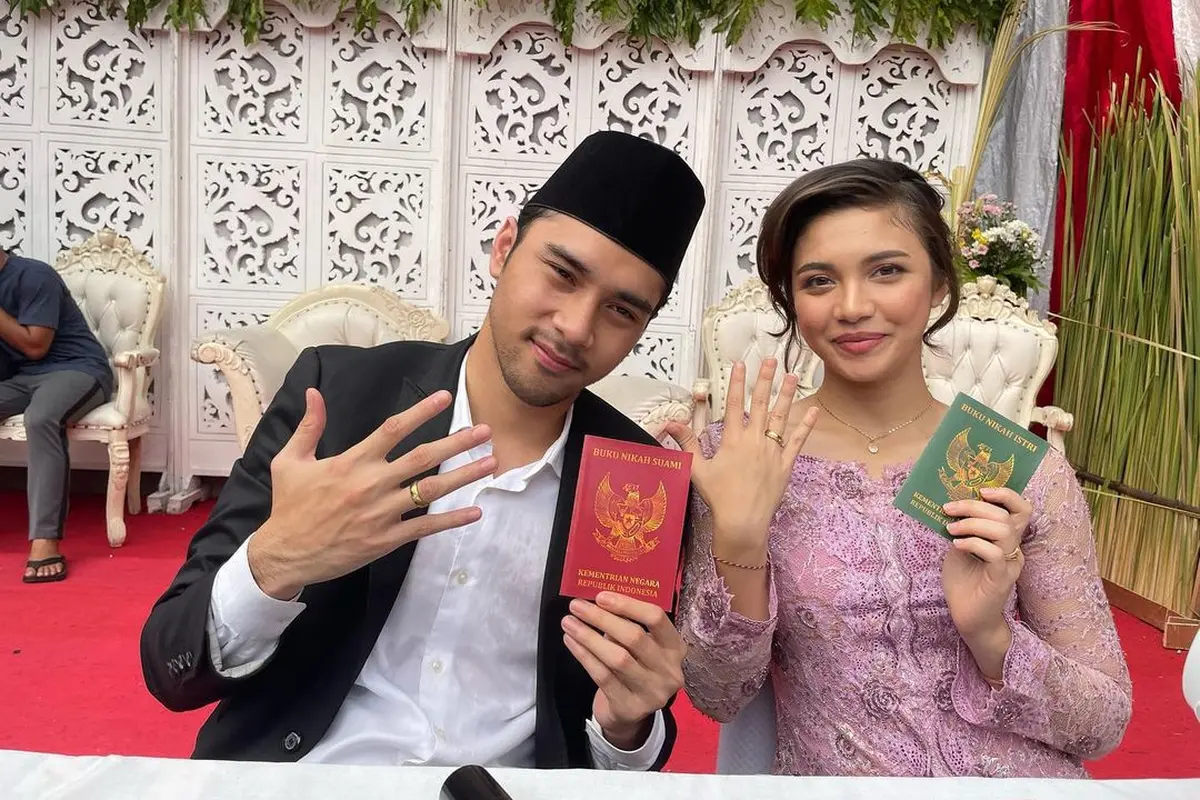 Achmad Megantara dan Angela Gilsha syuting adegan nikah di sinetron Dewi Rindu