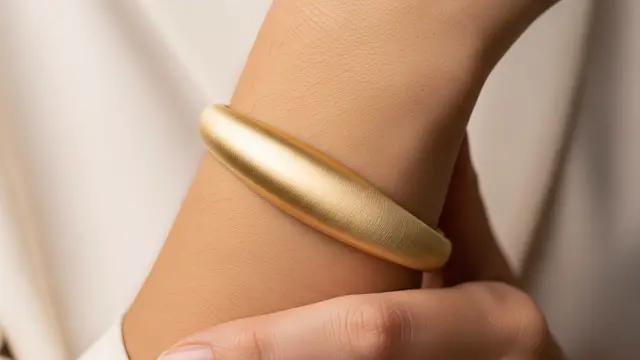 Bangle Oval Brushed Gold