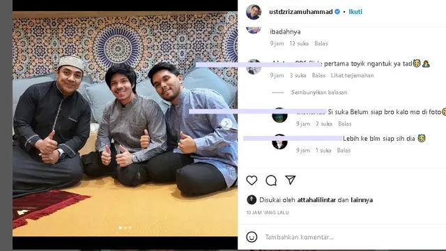 Potret keluarga Anang Hermansyah gelar doa bersama malam Nisfu Syaban (Foto: Instagram ustdzrizamuhammad)