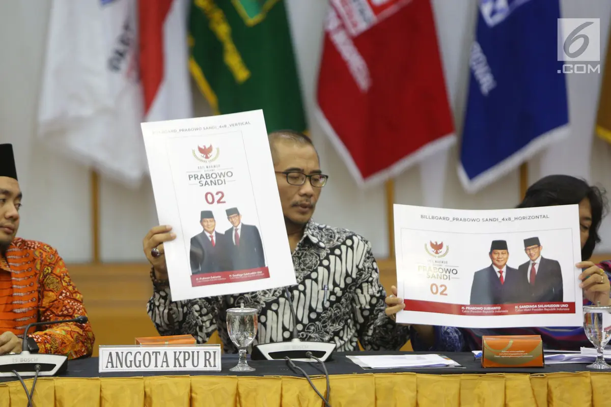 KPU Tunjukkan Alat Peraga Kampanye Pilpres 2019