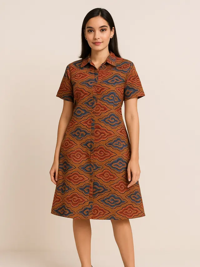 Model Baju Batik Mega Mendung Wanita untuk Kerja Kantoran