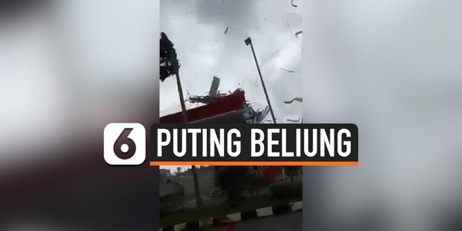 VIDEO: Detik-detik Angin Puting Beliung Menerpa SPBU dan Rumah di Ambarawa